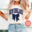 New England Football Coquette Bow Comfort Colors T-Shirt,The Pats T-Shirt,Vintage New England Fan Gift Crewneck,Patriots T-Shirt Fxb2, Gildan T-Shirt