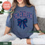 New England Football Coquette Bow Comfort Colors T-Shirt,The Pats T-Shirt,Vintage New England Fan Gift Crewneck,Patriots T-Shirt Fxb2, Gildan T-Shirt