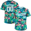 Custom Hawaiian Baseball Jersey with Face Teamname Name Number, Personalized Hawaii Floral Shirt for Men Women Youth Preschool Button Shirt