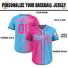 Custom Baseball Jersey Gradient with Teamname Name Number, Custom Jersey Shirt for Men Women Youth Kid, Gift for Baseball Fans Pink Blue