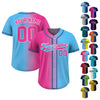 Custom Baseball Jersey Gradient with Teamname Name Number, Custom Jersey Shirt for Men Women Youth Kid, Gift for Baseball Fans Pink Blue