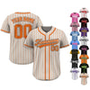 Custom Team Name Number Baseball Jersey Pinstripe, Custom Baseball Jersey for Men Women Youth Kid, Personalized Pinstripe Jersey Sand Orange
