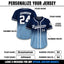 Gradient Custom Baseball Jersey with Teamname Name Number, Jerseys Shirt for Men Women Youth Kid, Gifts for Baseball Fans Printed Blue Navy