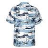 Blue Pastel Aircraft Hawaiian Shirt, Hawaii Button Up Shirt Summer Hawaiian Shirt Gifts