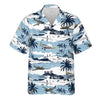 Blue Pastel Aircraft Hawaiian Shirt, Hawaii Button Up Shirt Summer Hawaiian Shirt Gifts