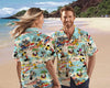 Disney Mickey and Friends Surfing Hawaiian Shirt, Mickey and Friends Palm Tree Hawaii Shirt, Disney Family Trip Shirt, Mickey Hawaii Shirt