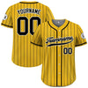 Custom Baseball Jersey with Teamname Name Number, Jersey for Men Women Youth, Personalized Pinstripe Yellow Black Button Down Jersey