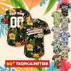 Personalized Hawaiian Baseball Jersey with Team Name Number, Custom Hawaii Floral Shirt for Men Women Youth Kid Jersey Button Down Shirt