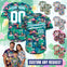 Custom Hawaiian Baseball Jersey with Face Teamname Name Number, Personalized Hawaii Floral Shirt for Men Women Youth Preschool Button Shirt