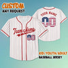 Custom Team Name And Number USA Baseball Jersey, Custom 4th of July Jersey Shirt, Patriotic Baseball Jersey, USA Jersey