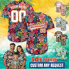 Custom Hawaiian Jersey with Logo, Personalized Face Hawaiian Baseball Jersey for Men Women Youth Kid, Summer Beach Party Gift for Dad
