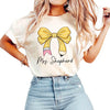 Personalized Back to School Teacher T- Shirt, Retro Teacher Coquette Pencil Bow Tee, First Day of School Teacher Gift, Teacher Matching Tees